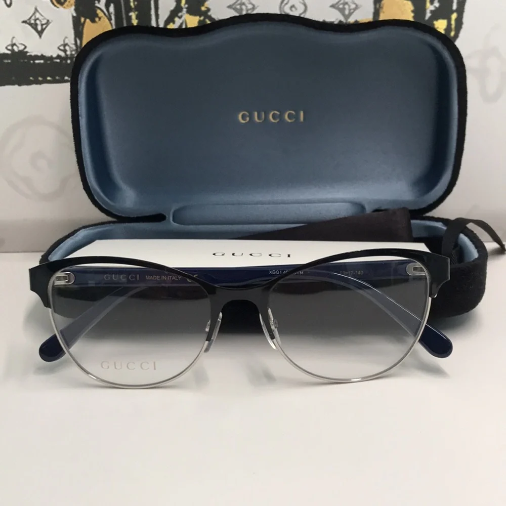 New Authentic Gucci Black Eyeglasses for Men GG0718o 006